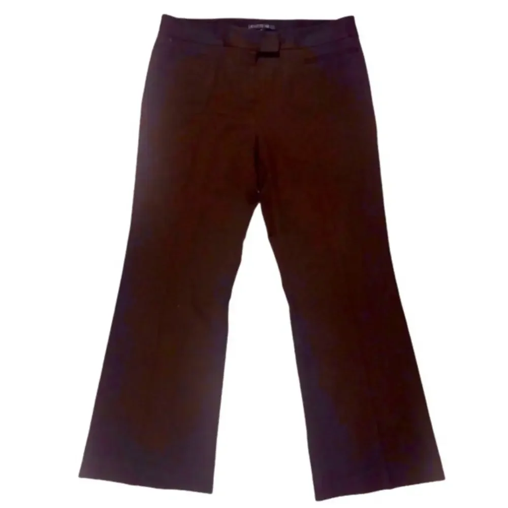 Lafayette 148 New York 10 brown virgin wool‎ blend high rise wide leg pants